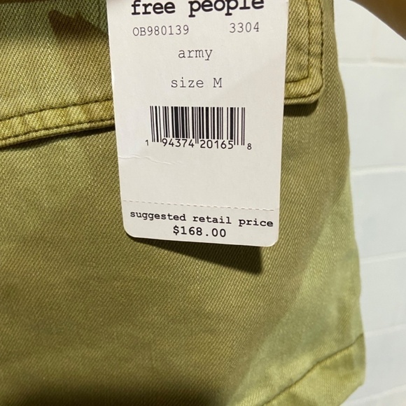 Free People Women's Seize the Day Military Jacket MEDIUM Army Oversized Boho NEW - Picture 9 of 13